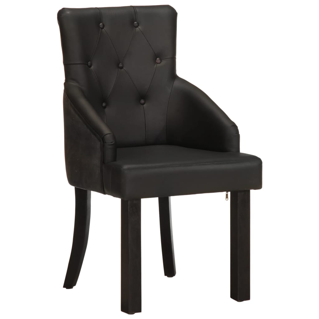 Vidaxl eetkamerstoelen 2 st echt geitenleer zwart