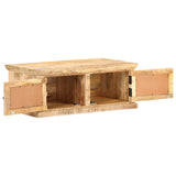 Vidaxl salontafel 90x50x35 cm massief mangohout en natuurlijk riet