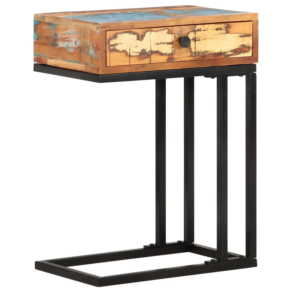 Vidaxl bijzettafel u-vormig 45x30x61 cm massief gerecycled hout