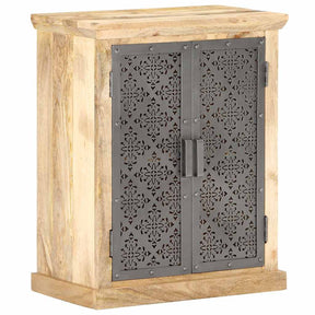 Vidaxl dressoir met stalen deuren 60x35x75 cm massief mangohout