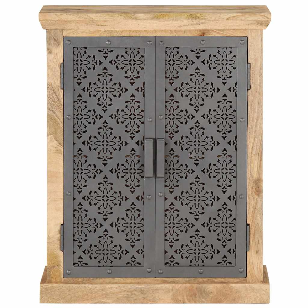 Vidaxl dressoir met stalen deuren 60x35x75 cm massief mangohout