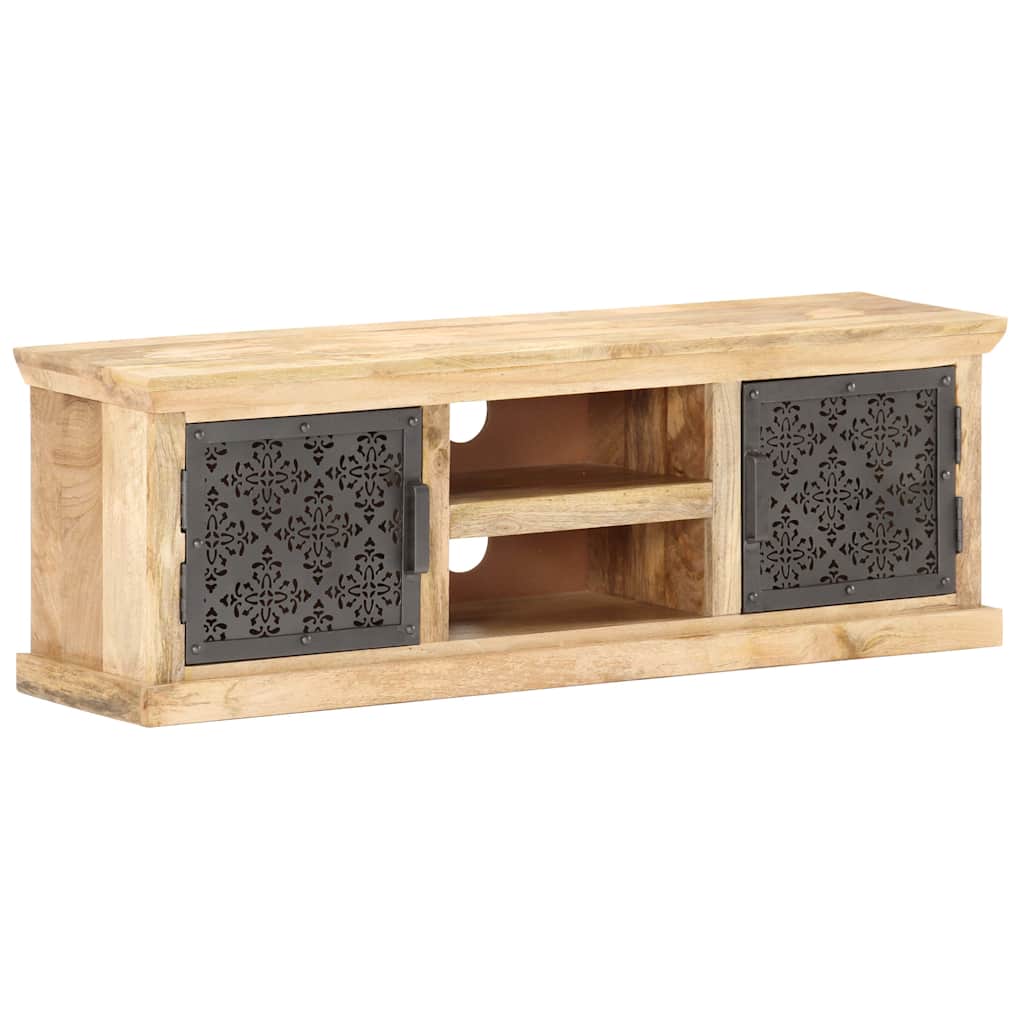 Vidaxl tv-meubel met stalen deuren 120x30x40 cm massief mangohout