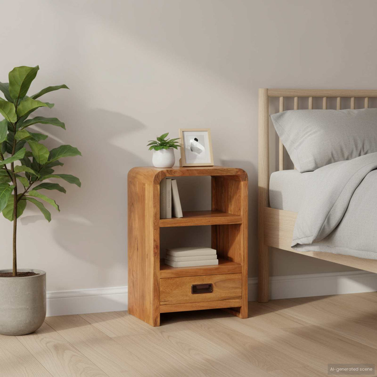 Vidaxl nachtkastje 40x30x60 cm acaciahout met honingafwerking
