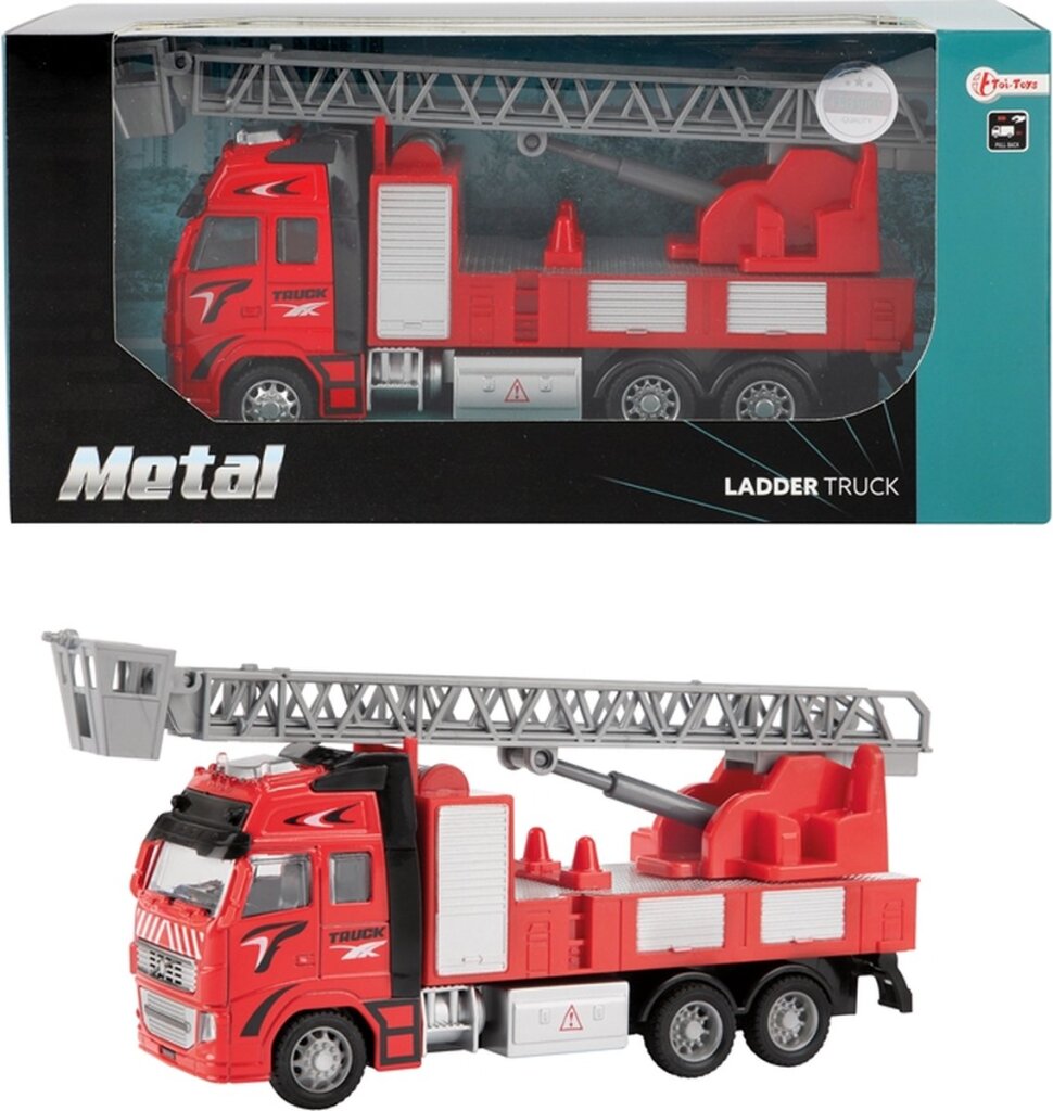 Camión de bomberos de retroceso de metal 1:38