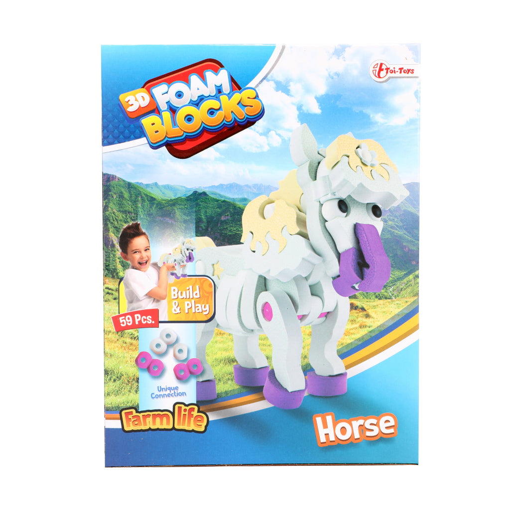 Toi-Toys 3D Puzzle ConpukerSstructiefoam Horse Diy Set s