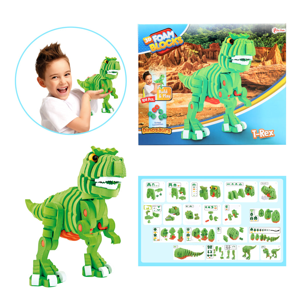 Toi-Toys Craft Puzzle Dinosaurus 25,8 cm Grün 104-Stück