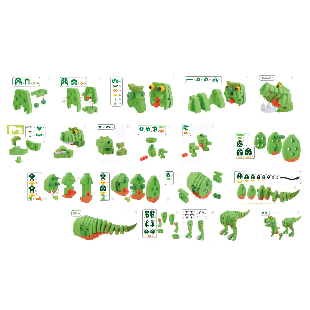 Toi-Toys Craft Puzzle Dinosaurus 25.8 cm verde 104 piezas