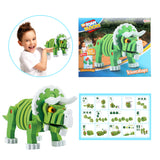 Toi-toys artigianale puzzle tricera junior 25,8 cm verde 59 pezzi