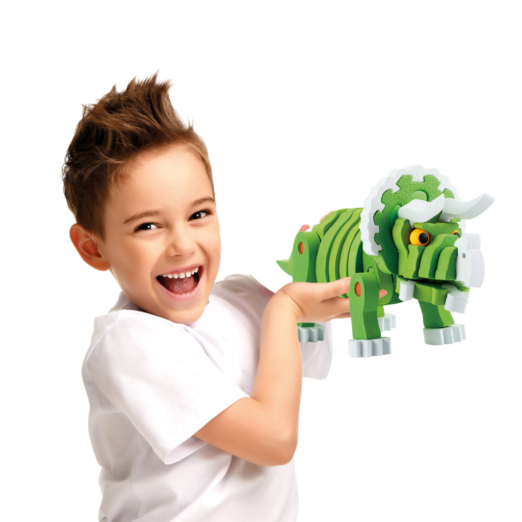 Toi-toys toi-toys knutselpuzzel tricera junior 25,8 cm groen 59-delig