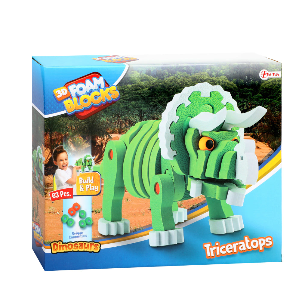 Toi-toys artigianale puzzle tricera junior 25,8 cm verde 59 pezzi