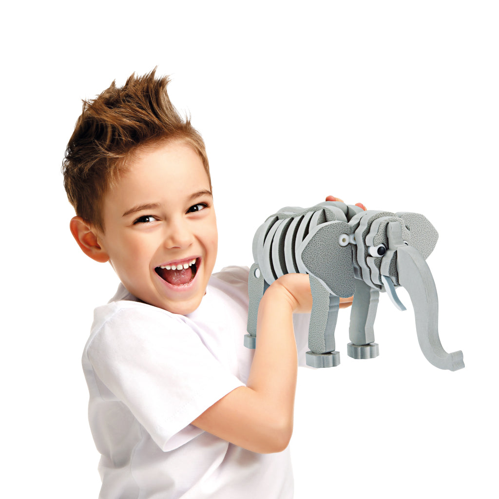 Toi-toys 3d puzzle elefant junior 31,5 cm in schiuma grigio 75 pezzi da 75 pezzi