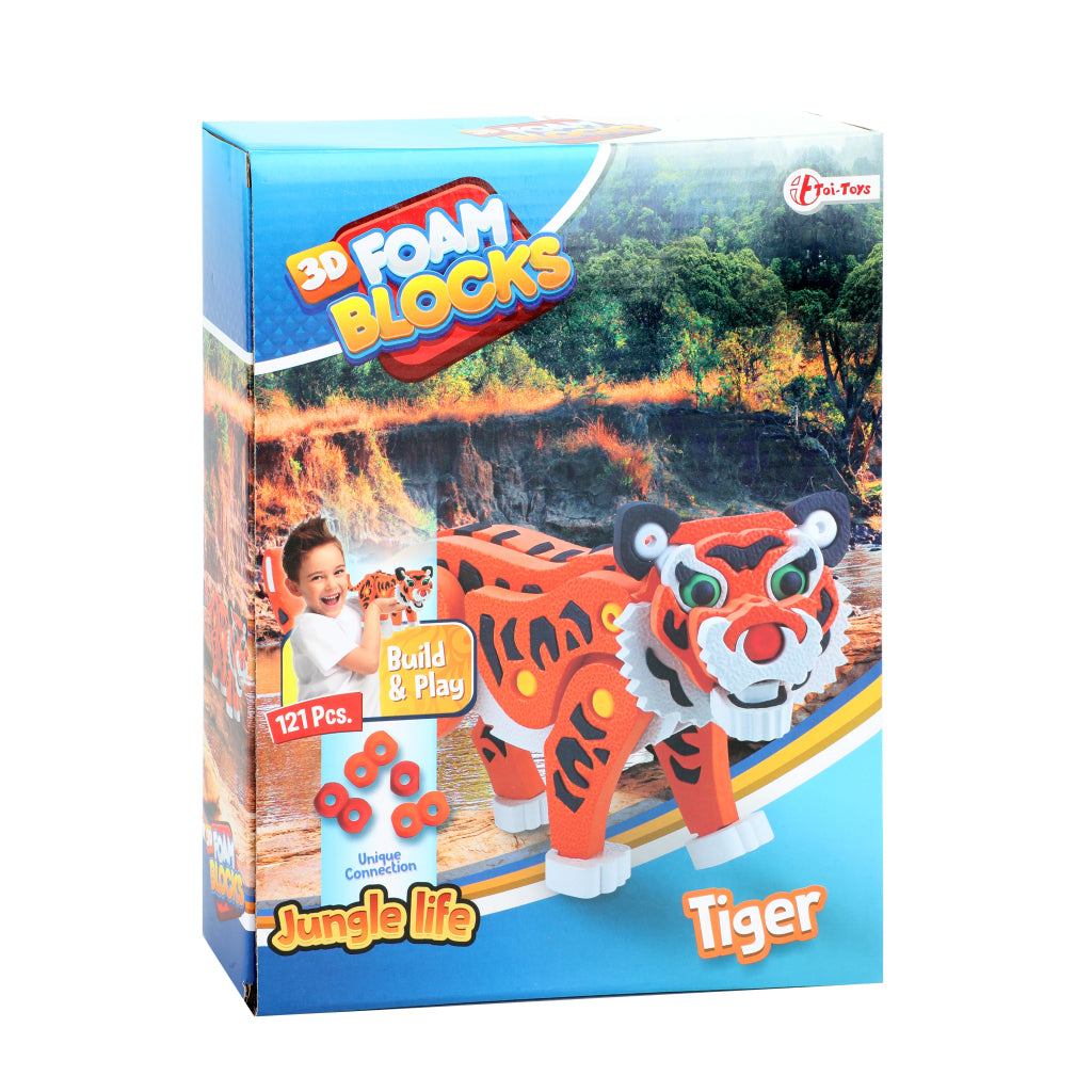 Toi-toys 3D Puzzle Tiger Junior 31.5 cm Schaum Orange 121-Stéck