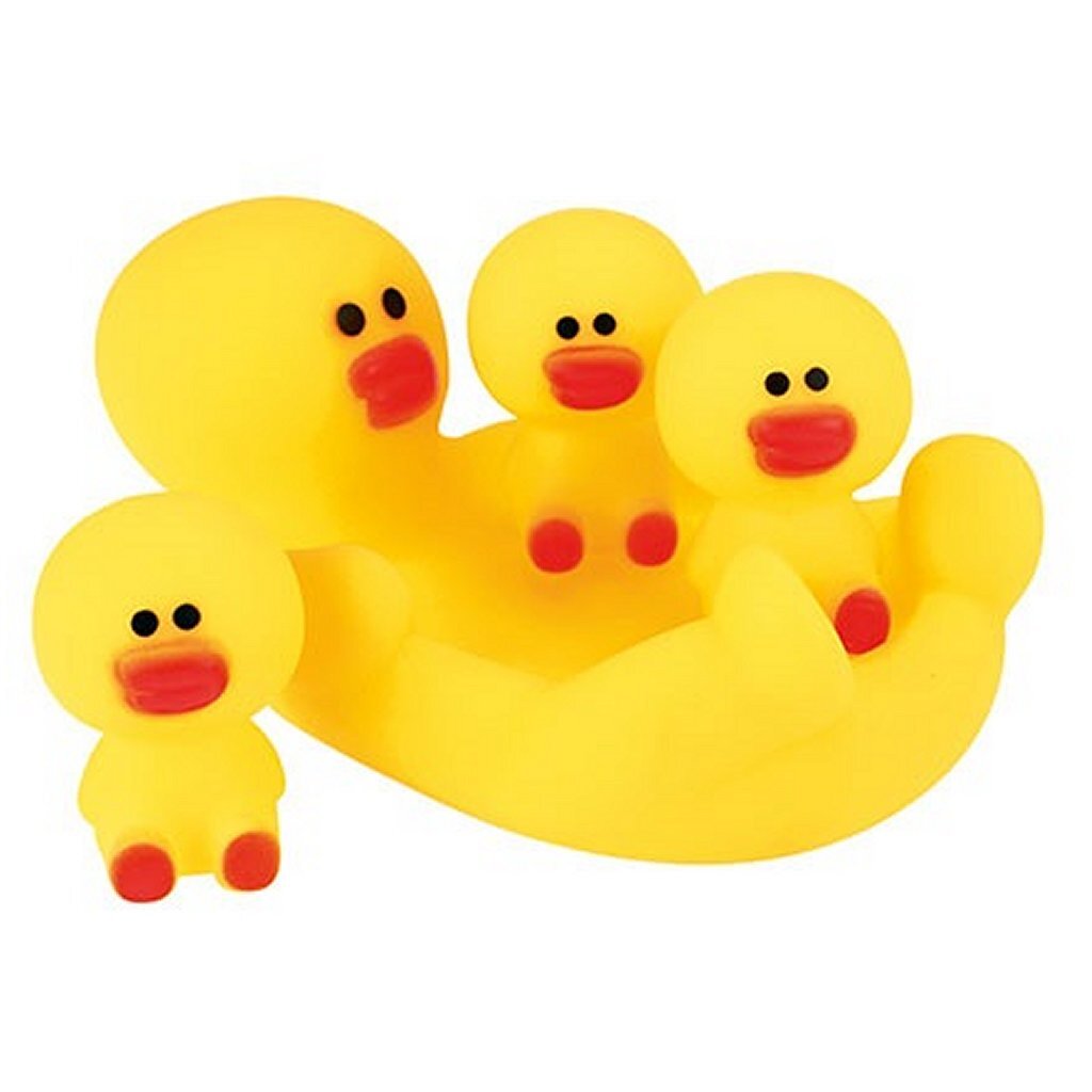 Toi-Toys kleine Sterne große Gummi Ente mit 3 kleinen Gummi-Enten