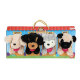 Toi-toys plush dogs in dog loft suitcase 4 pieces