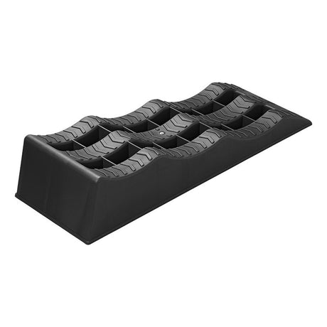 Proplus oprijblok zwart set van 2 stuks lichtgewicht kunststof 61x21.3x12cm 3 niveaus: 4, 7 en 10 cm