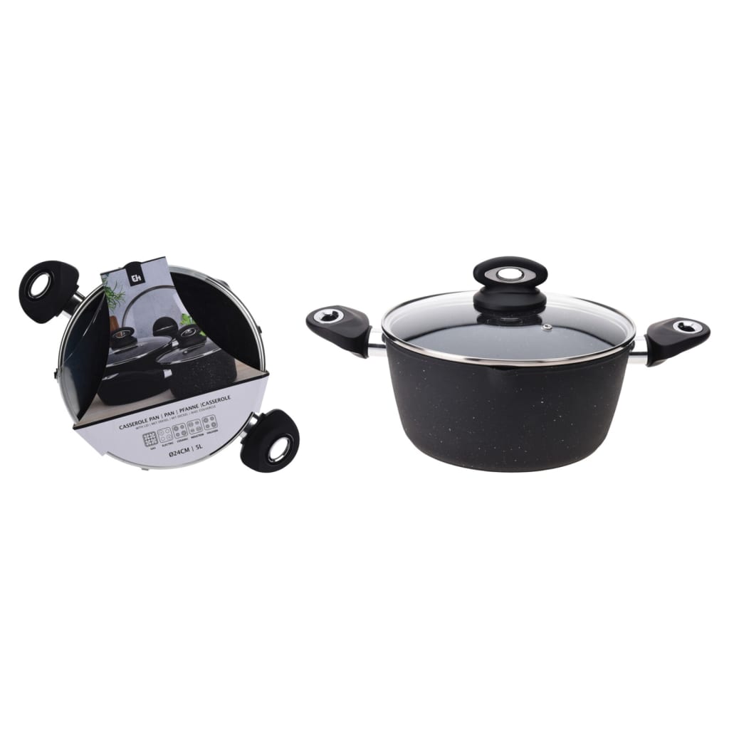 Excellent houseware houseware braadpan met deksel 24 cm gesmeed aluminium