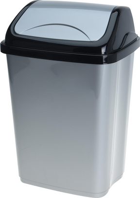 Afvalbak swing 5 liter zwart grijs