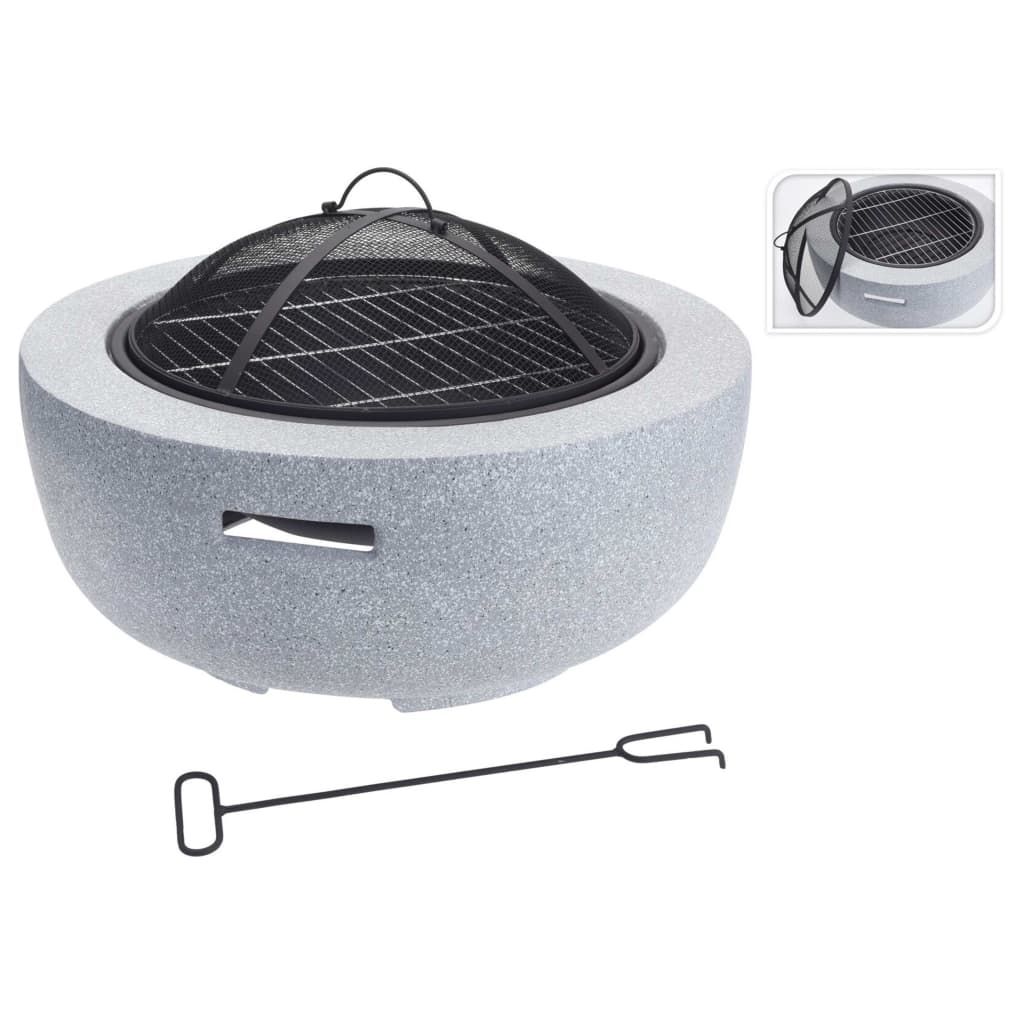 Progarden progarden fire bowl with barbecue grille around 60x25 cm light gray