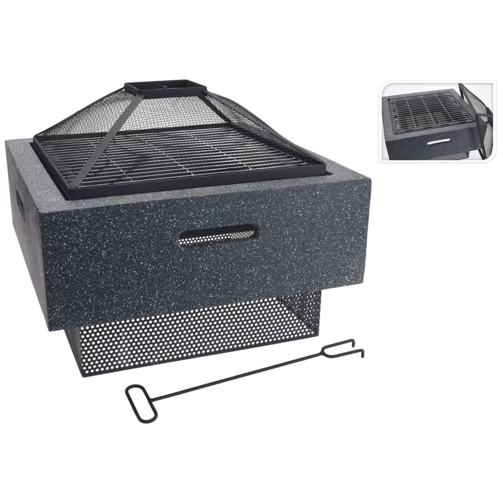 Progarden Progarden Fire Bowl avec grille carrée 52.5x52.5x18,5 cm gris foncé