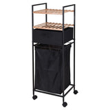 Bathroom Solutions Bathroom Solutions storage rack with 2 shelves and laundry basket 109 cm bamboo