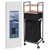 Bathroom Solutions Bathroom Solutions storage rack with 2 shelves and laundry basket 109 cm bamboo