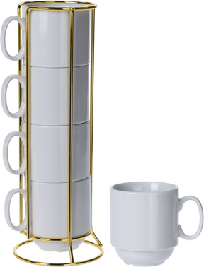 Excellent houseware eh beker set 4 stuks porselein