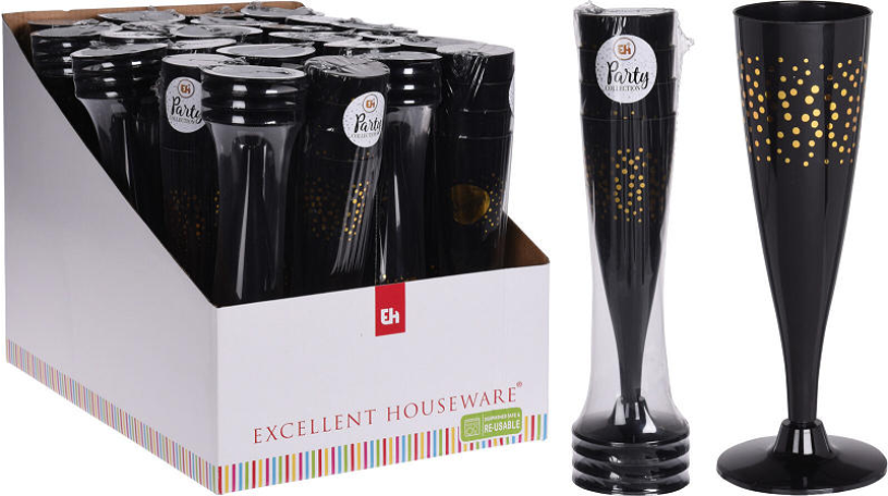 Excellent houseware eh champagne glas ps set 4 stuks
