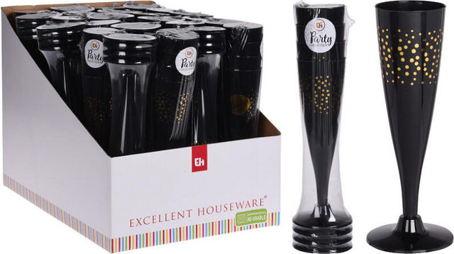 Excellent houseware eh champagne glas ps set 4 stuks