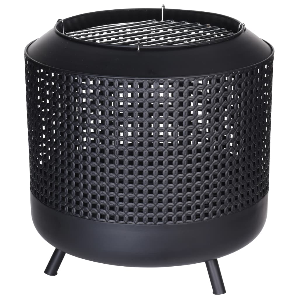 Proyector de fuego de progarden con rejilla de barbacoa 50x51 cm negro