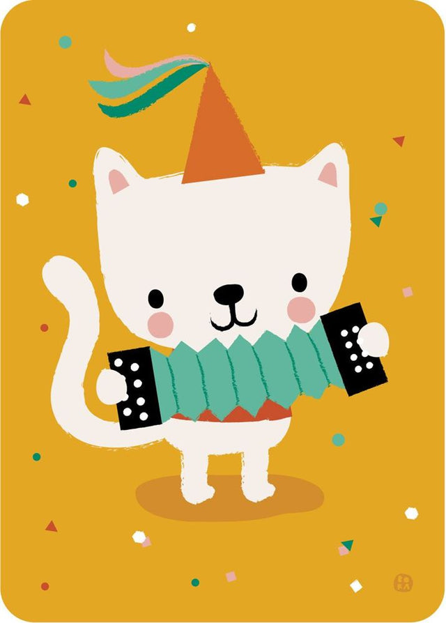 Bora accordion cat ansichtkaart
