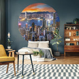 Wallart Wallart Wallow Circle Skyline por noche 142.5 cm