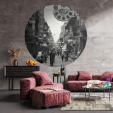 Wallart Wallart Wallow Circle Hong Los viejos tiempos 142.5 cm