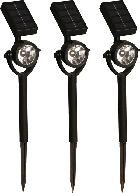 Luxform - zamora - tuinlampen 3 stuks - solarspots - zwart - 10 lumen - werkend op zonne energie