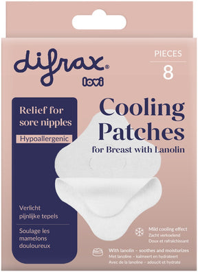 Difrax lovi verkoelende hydrogel borstpads met lanoline - mama comfort - 8 stuks
