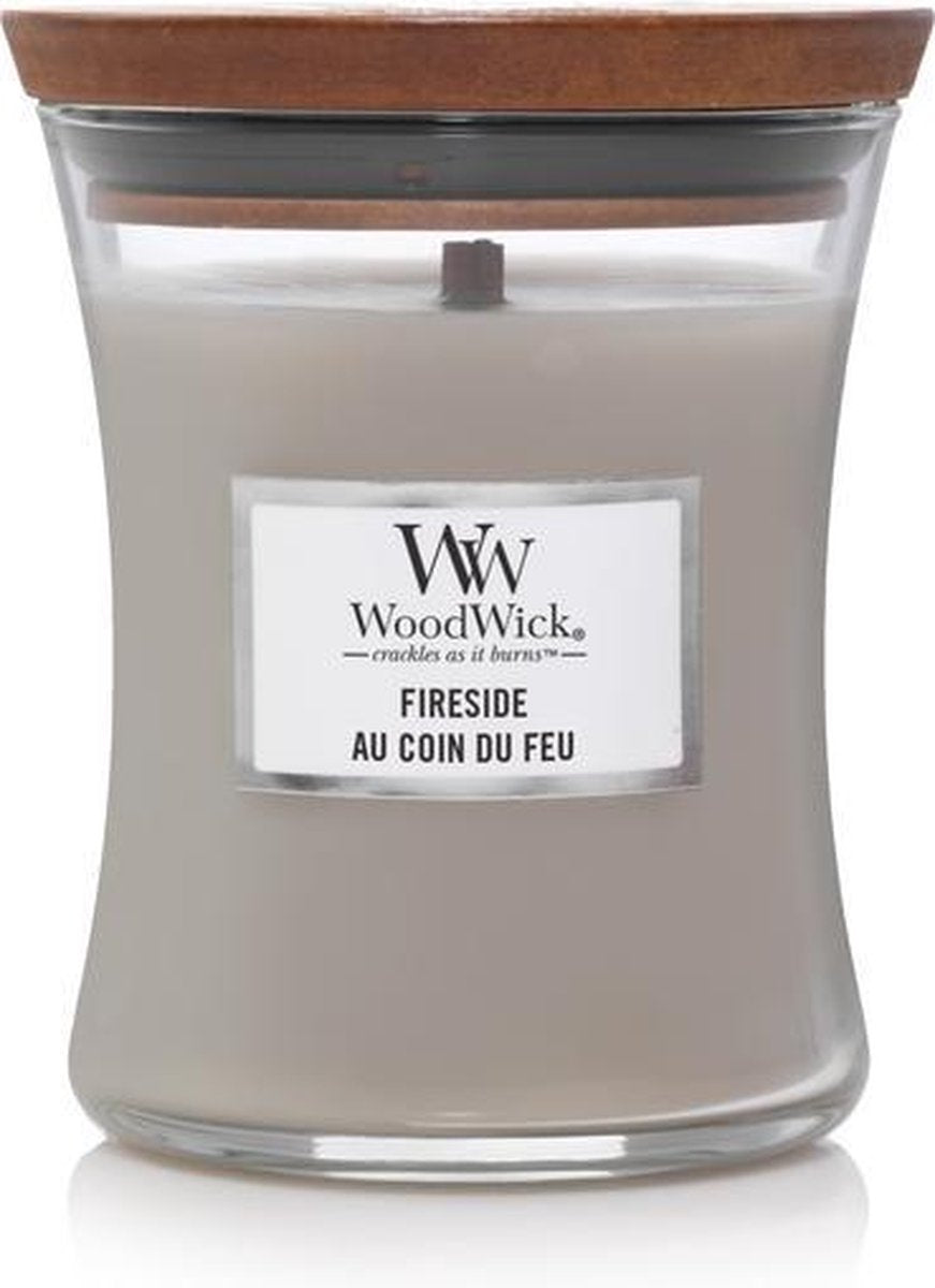 Woodwick hourglass medium geurkaars - fireside - 60 branduren