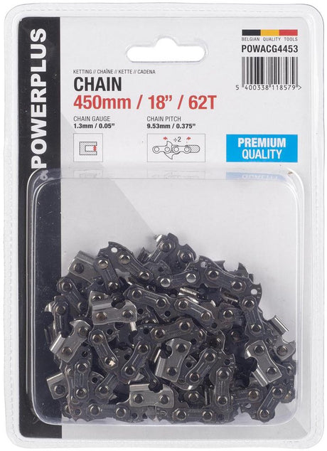 Powerplus ketting powacg4453 - 18 - lengte 450mm - 62t - geschikt voor powxg10027