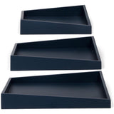 Senza senza asymmetrische houten dienbladen 3 stuks blauw