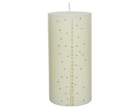 Advent stompkaars 7,5x15cm - wit