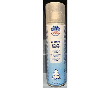 Glitterspray zilver