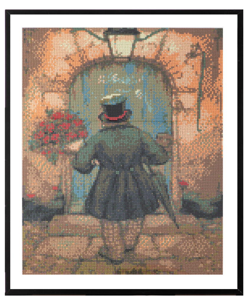 Grafix Diamond Painting Anton Pieck Man avec des roses 40x50cm