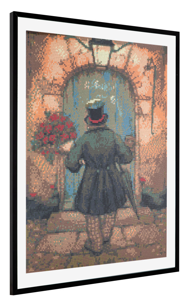 Grafix Diamond Painting Anton Pieck Man avec des roses 40x50cm