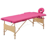 Table de massage vidaxl pliable 2 zones en bois rose