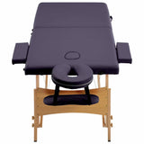 Vidaxl massagetafel inklapbaar 2 zones hout paars