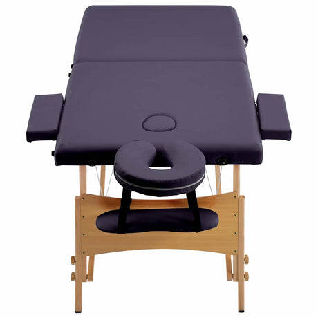 Vidaxl massagetafel inklapbaar 2 zones hout paars