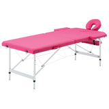 Table de massage vidaxl pliable 2 zones rose en aluminium