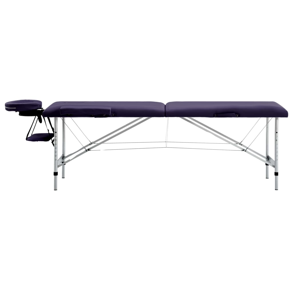 Table de massage vidaxl pliable 2 zones en aluminium violet