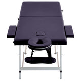 Table de massage vidaxl pliable 2 zones en aluminium violet