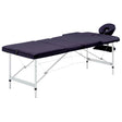 Vidaxl massagetafel inklapbaar 3 zones aluminum paars