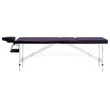 Vidaxl massagetafel inklapbaar 3 zones aluminum paars