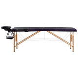 Vidaxl Mesa Massage Plegable 2 zonas de madera de madera